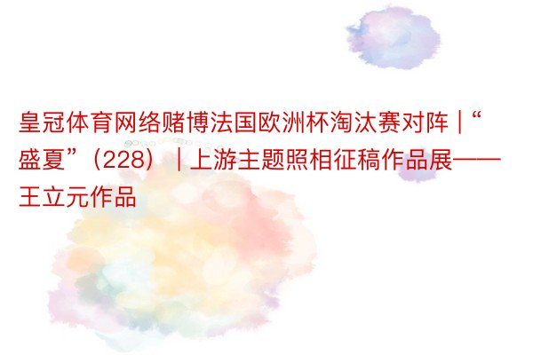 皇冠体育网络赌博法国欧洲杯淘汰赛对阵 | “盛夏”（228） | 上游主题照相征稿作品展——王立元作品